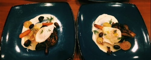 butternut ravioli with poached egg
