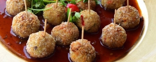 Jerk Chicken /Pork Plantain boulettes