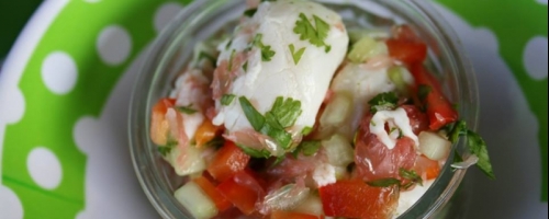 Ceviche de Matane, pamplemousse et coriande