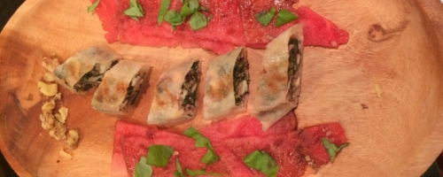 Prosciutto impérial sur carpaccio de melon