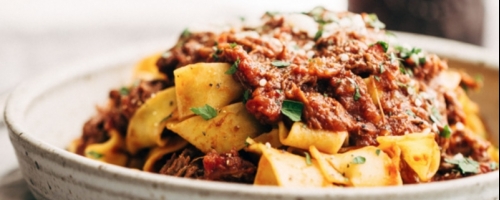 BRAISED BEEF RAGU WITH FRESH PAPPARDELLE PASTA