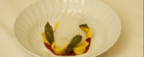 cappelletti filled with amatriciana.