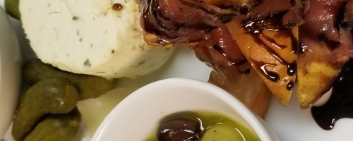 Prosciutto wrapped Peaches