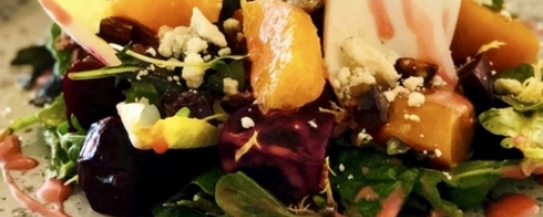 Roasted Red & Golden Beets with Endive & Gorgonzola