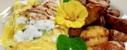 Jumbo Lump Crab & Goat Cheese Omelette with Roasted Potato