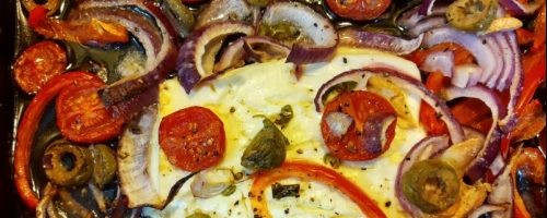 Roast feta cheese