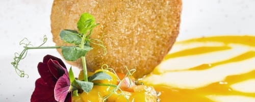 Crispy crab cake, mango salad