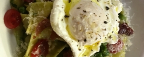 Parpadelle and poached egg