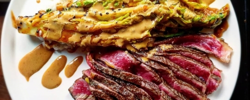 Wagyu et salade marinée.