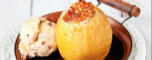 Manzanas asadas con canela y sidra