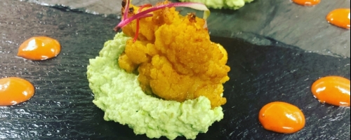 Edamame Hummus Curried Cauliflower