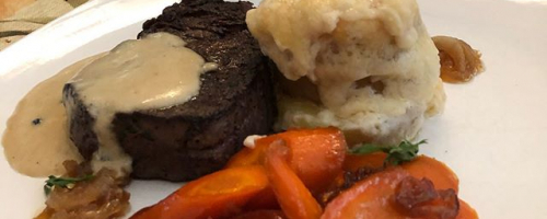 Filet Potato stack Glazed carrots