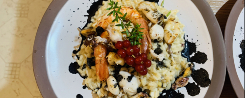 Seafood Risotto, Squid ink