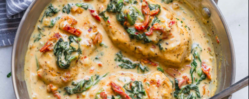 Chicken with Kale In A Creamy Parmesan Sauce