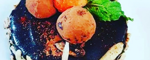Chocolate tarte truffle and almonds