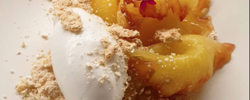 Piña a la brasa con vainilla mejicana