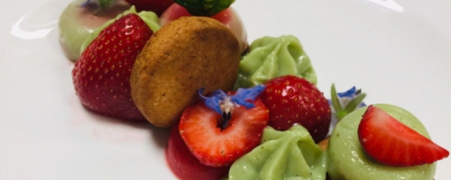 Fraises de Provence et pistache en tartelette revisitée