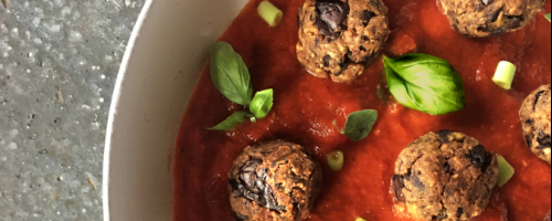 Smoked auburgine meatless balls