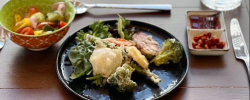 Vegetable Tempura & Cucumber Salad