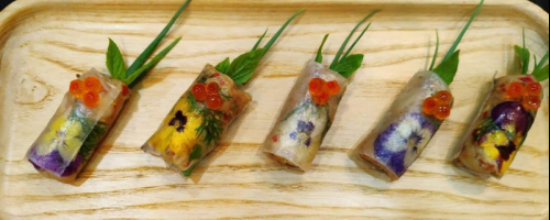 Vietnamese Floral Spring rolls.