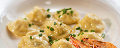 Raviolis crevette sauce crémeuse