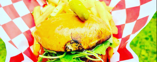 Vegan Burger With French Fries