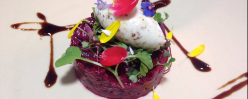 beetroot tartar with avocado and green apple