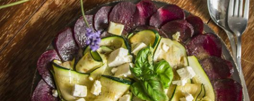 Roulades de Courgettes et Carpaccio de Betteraves