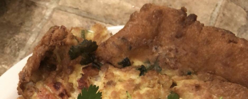 Thai omelette with Thai srirachas sauce