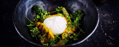 Burrata and mango
