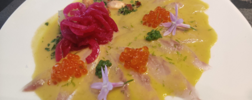 Sea bass ceviche with leche de tigre & ají limo