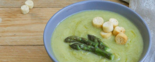 Crema de puerros y espárragos