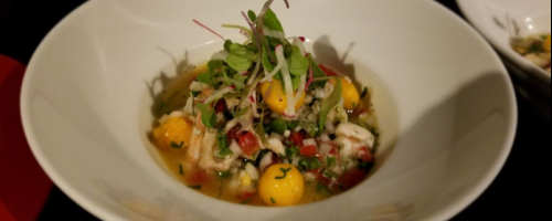 tropical ceviche with mango