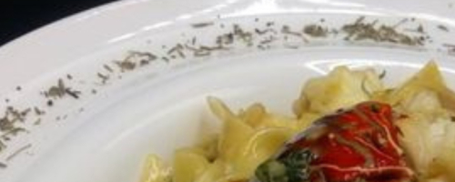 Langosta con pasta