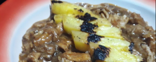 Pullede pork con piña asada
