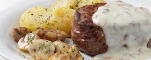 bife grillado en salsa blanca