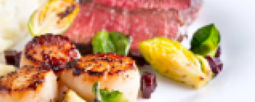 Chimichurri-Marinated Strip Steak and Scallops