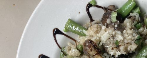 Duck confit w/ green bean risotto