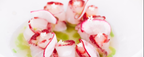 Raspberry dusted whitefish ceviche