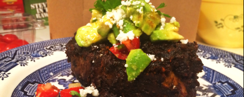 Beef tenderloin with a pasilla chile sauce