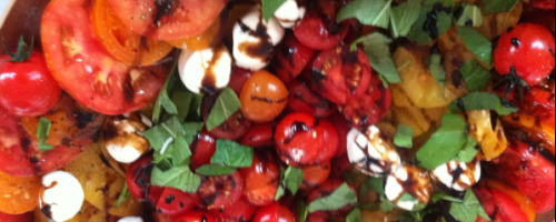 Organic tomato and mozzarella salad
