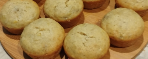 Simple Naked banana muffin top w/ drizzled butter