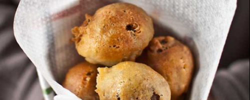 Buñuelo crujiente de morcilla
