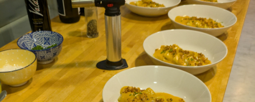 Homemade Pumpkin & Duck Ravioli with Wild Mushroom Jus