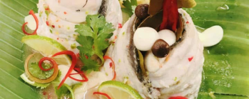 Pla Noung Manoaw ( Steamed fish fillet with chili and fresh)