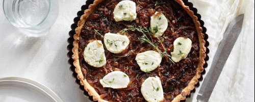 Tart With Caramelized Onion, Goat Cheese, and Thyme