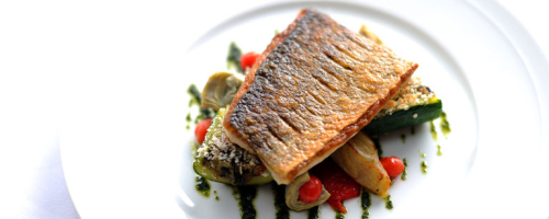 Sea Bass Fillet with Season Vegetables and Beurre Banc