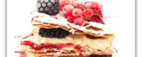Mille-Feuille with Pastry Cream and Red Berries