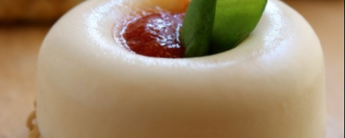Savory Parmesan panna cotta with tarallo crumble & rosemary