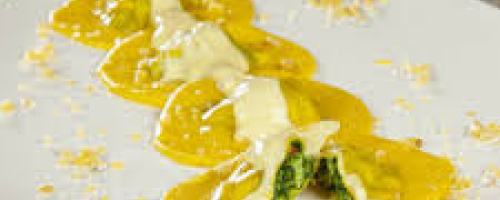 Homemade Tortelli filled with Smoked Eggplant & Mint